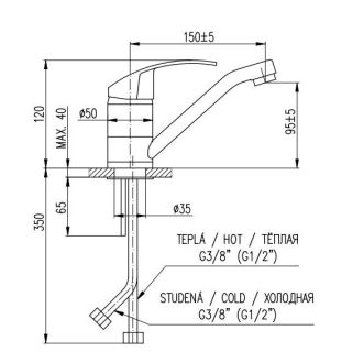 Смеситель для раковины Rav Slezak Mississippi MS015.5ECO Хром